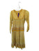 Matta Size XS Yellow & Taupe Cotton Long Sleeve Floral Maxi Dress Yellow & Taupe / XS