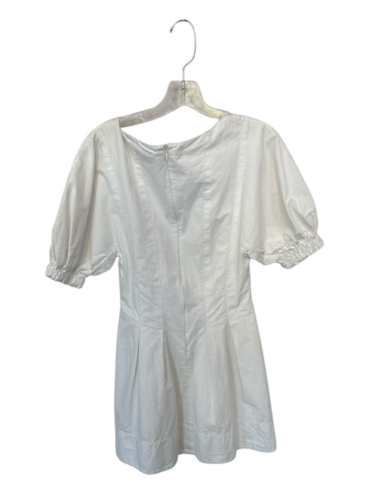 Proenza Schouler Size 0 White Cotton Short Balloon Sleeve Corset Bodice Dress White / 0