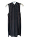 Trina Turk Size 2 Black & Gold Silk Sleeveless Rhinestone Striped Shift Dress Black & Gold / 2