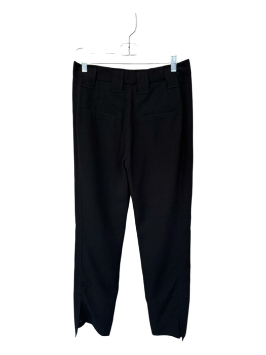 Ganni Size 38 Black Polyester High Waist Textured Trouser Pants Black / 38
