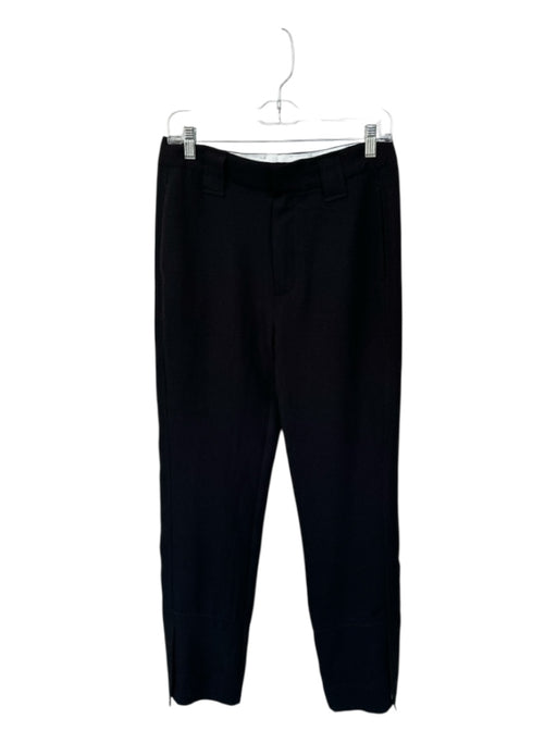 Ganni Size 38 Black Polyester High Waist Textured Trouser Pants Black / 38