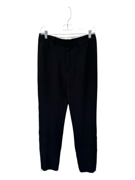 Ganni Size 38 Black Polyester High Waist Textured Trouser Pants Black / 38