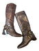 Prada Shoe Size 39 Chocolate Brown Leather Buckle GHW Knee High Boots Chocolate Brown / 39