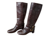 Prada Shoe Size 39 Chocolate Brown Leather Buckle GHW Knee High Boots Chocolate Brown / 39
