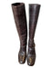 Prada Shoe Size 39 Chocolate Brown Leather Buckle GHW Knee High Boots Chocolate Brown / 39
