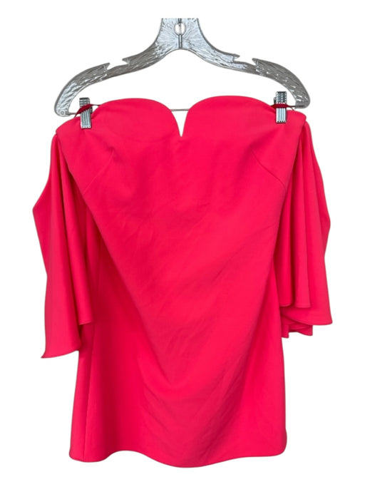 Milly Size 4 Hot pink Polyester Blend Off Shoulder Corset Bodice Dress Hot pink / 4