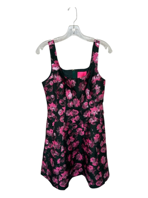 Lilly Pulitzer Size 4 Green & Pink Polyester Blend jaquard Flowers Dress Green & Pink / 4