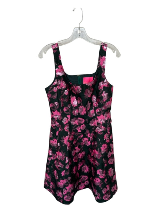 Lilly Pulitzer Size 4 Green & Pink Polyester Blend jaquard Flowers Dress Green & Pink / 4