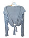Tularosa Size L Baby Blue Rayon Blend Long Sleeve Ruffles Wrap Ribbed Sweater Baby Blue / L