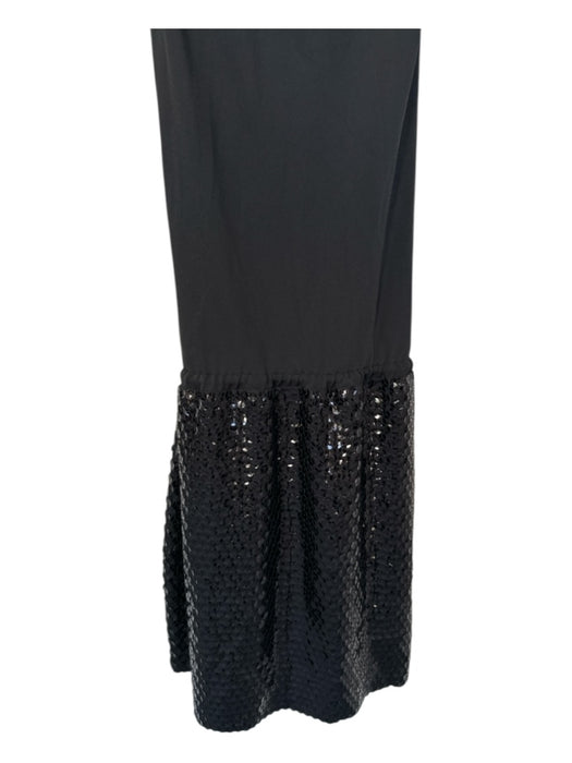 Diane Von Furstenberg Size 8 Black Silk Sequins Drawstring Dress Black / 8
