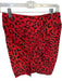 A.L.C. Size 2 Red & Black Silk Blend Side Zip Animal Print Ruffles Skirt Red & Black / 2