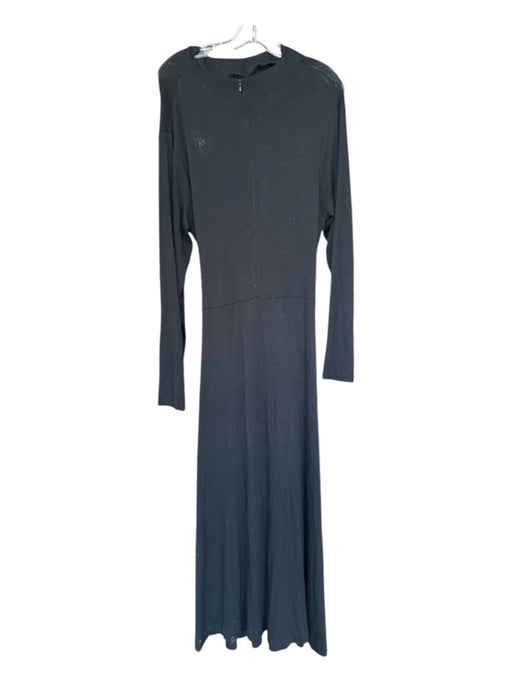 Vince Camuto Size 2 Black Polyester Velvet Accent Sleeveless Tulip Hem Gown Black / 2