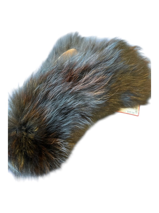 Brown & White Fox Fur Hook & Eye Stole Brown & White / One Size