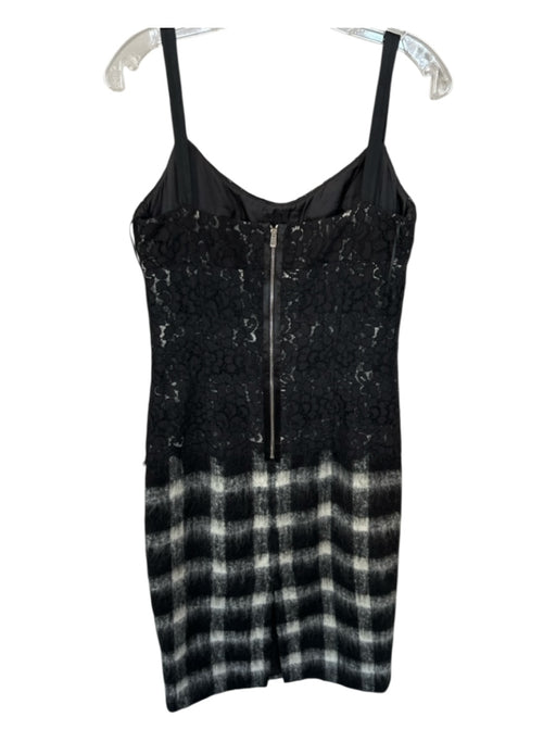 Michael Kors Size 6 Black & White Virgin Wool Spaghetti Strap Checkered Dress Black & White / 6