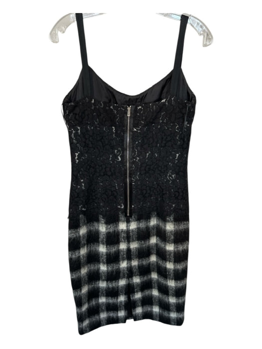 Michael Kors Size 6 Black & White Virgin Wool Spaghetti Strap Checkered Dress Black & White / 6