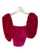 Reformation Size 2 Magenta Velvet Short Balloon Sleeve smocked Top Magenta / 2
