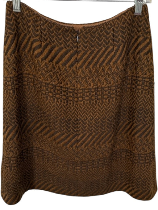 Chanel Size 40 Brown & Tan Wool Tweed Back Zip Pencil Skirt Brown & Tan / 40