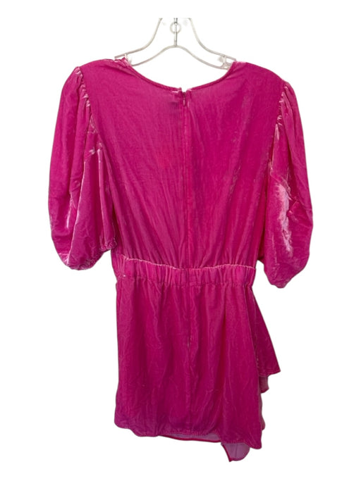 Rhode Size 6 Pink Velvet Long Balloon Sleeve Elastic Waist Back Zip Dress Pink / 6