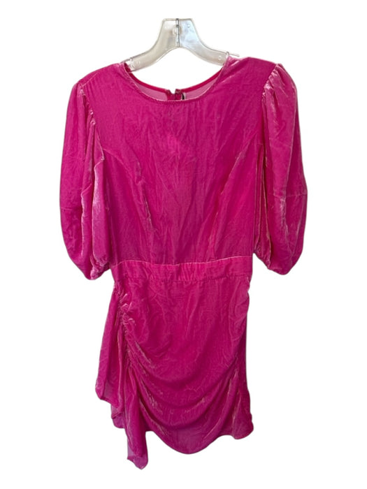 Rhode Size 6 Pink Velvet Long Balloon Sleeve Elastic Waist Back Zip Dress Pink / 6