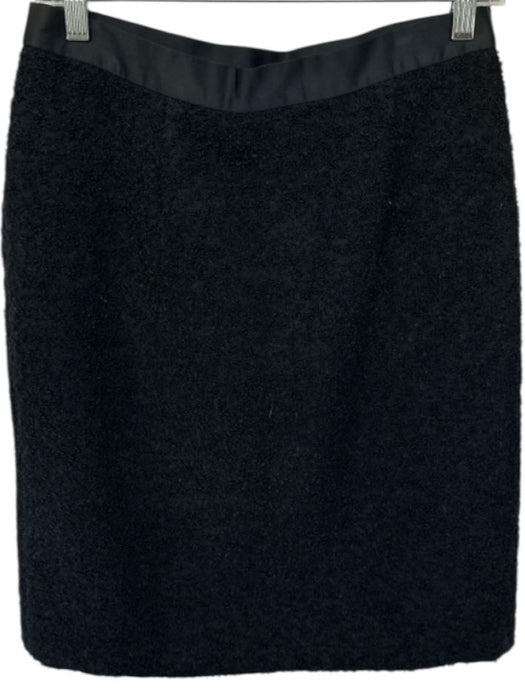 Viktor & Rolf Size Est M Black Textured Side Zip Pencil Skirt Black / Est M