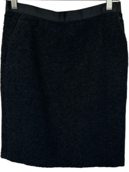 Viktor & Rolf Size Est M Black Textured Side Zip Pencil Skirt Black / Est M
