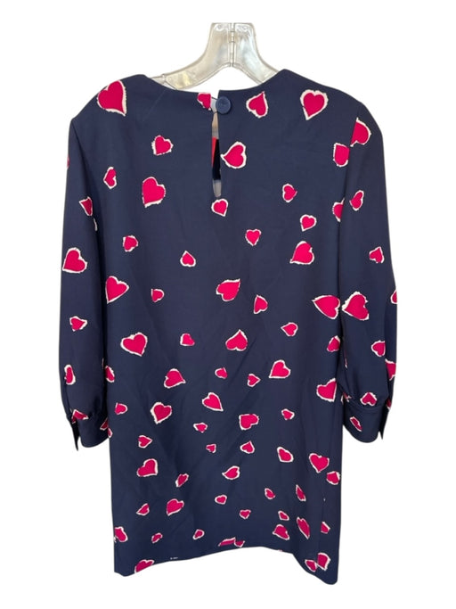 Tara Jarmon Size 36 Navy & Maroon Polyester Blend Long Balloon Sleeve Dress Navy & Maroon / 36