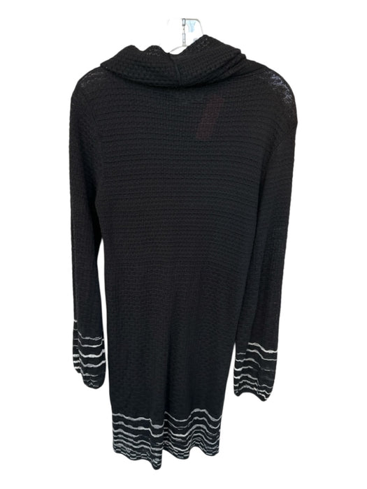 M Missoni Size 10 Black & White Viscose Blend Long Sleeve Turtleneck Knit Dress Black & White / 10