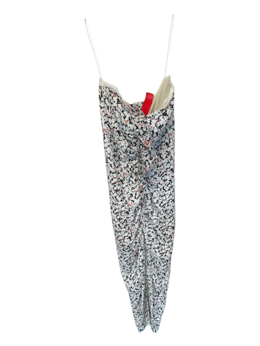 Veronica Beard Size 2 White & Peach Viscose Blend One Short Sleeve Flowers Gown White & Peach / 2