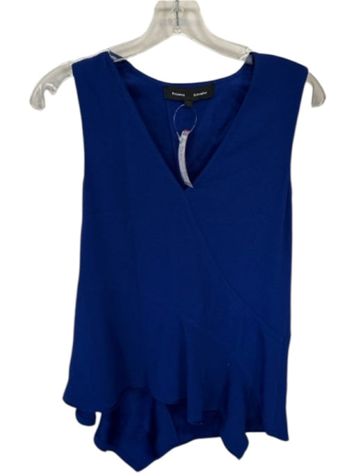 Proenza Schouler Size 2 Electric Blue Acetate Blend Sleeveless V Neck Top Electric Blue / 2