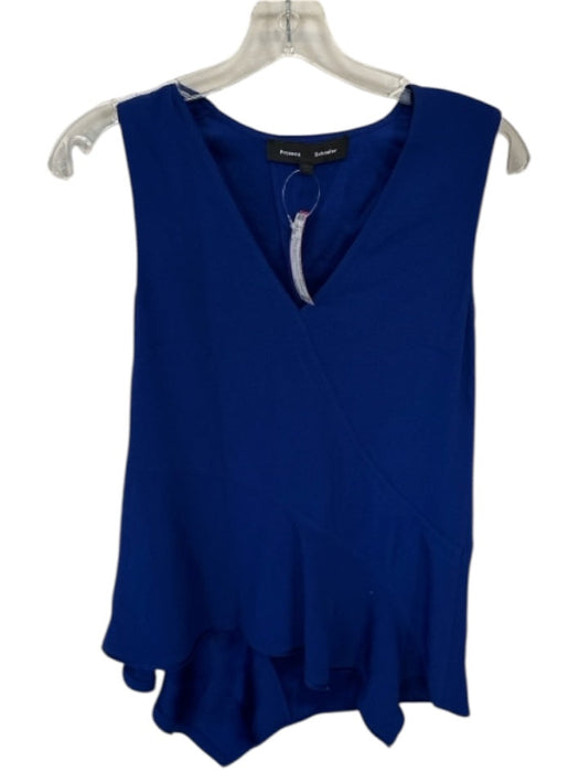Proenza Schouler Size 2 Electric Blue Acetate Blend Sleeveless V Neck Top Electric Blue / 2