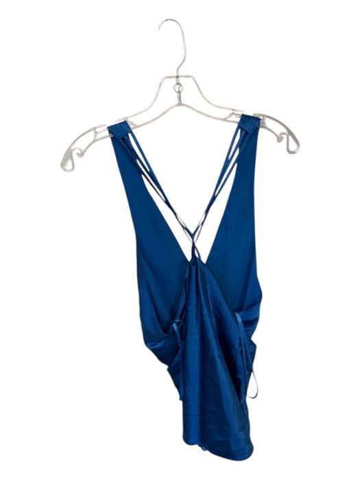 Veronica Beard Size 6 Blue Silk Cross Over Sleeveless V Neck Top Blue / 6