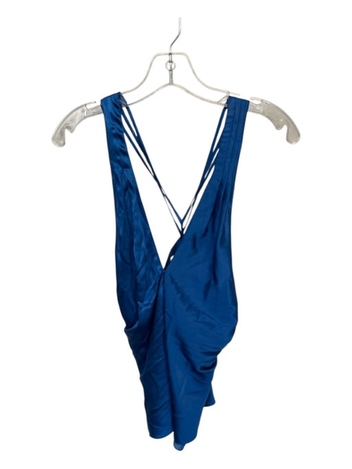Veronica Beard Size 6 Blue Silk Cross Over Sleeveless V Neck Top Blue / 6