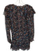 Veronica Beard Size 8 Blue & Rust Silk Long Balloon Sleeve Botanical Dress Blue & Rust / 8