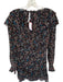 Veronica Beard Size 8 Blue & Rust Silk Long Balloon Sleeve Botanical Dress Blue & Rust / 8