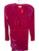 Ronny Kobo Size XL Pink Velvet Shoulder Pads Long Sleeve V Neck Dress Pink / XL