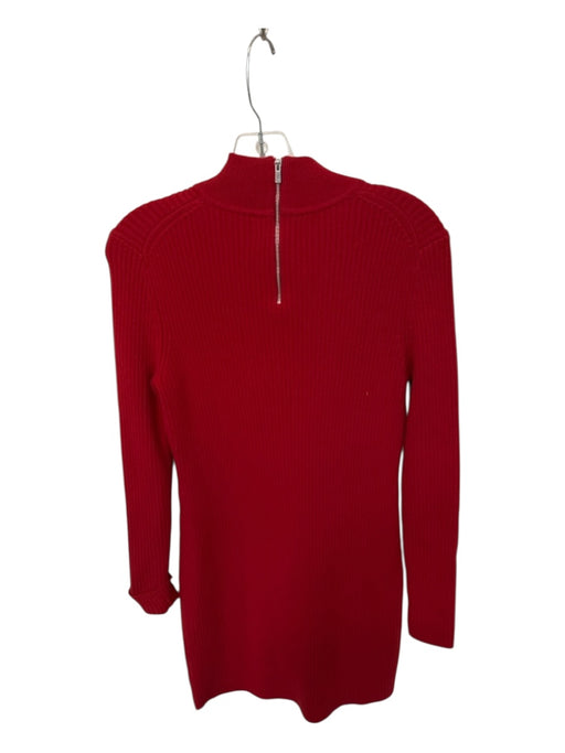 Michael Kors Collection Size L Red Cashmere Long Sleeve Ribbed Dress Red / L