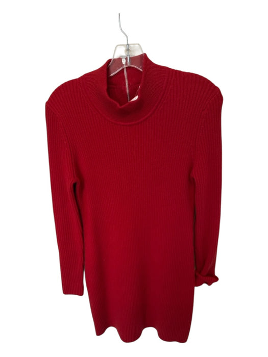 Michael Kors Collection Size L Red Cashmere Long Sleeve Ribbed Dress Red / L