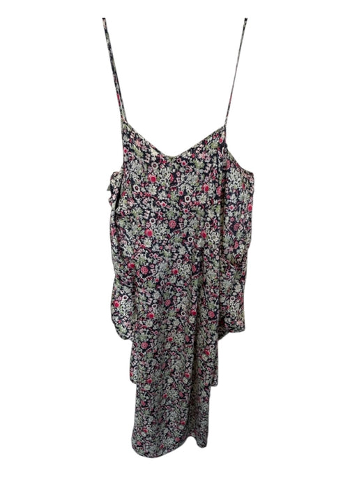 Cinq a Sept Size 2 Navy & Magenta Polyester Floral Collar Maxi Dress Navy & Magenta / 2