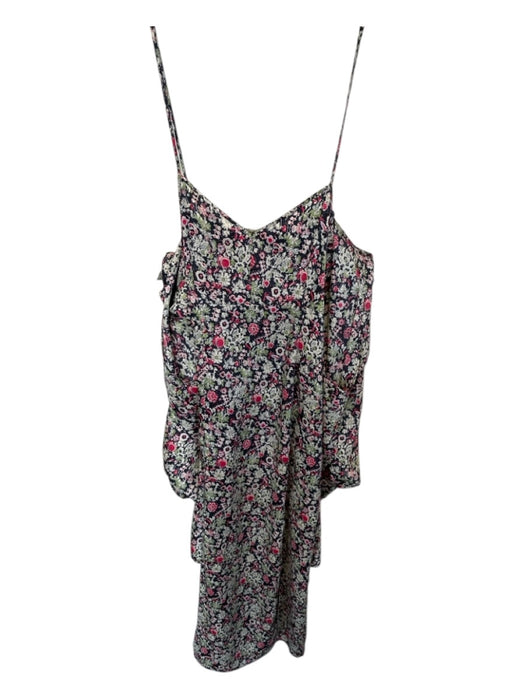 Cinq a Sept Size 2 Navy & Magenta Polyester Floral Collar Maxi Dress Navy & Magenta / 2