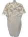 Lela Rose Size 16 Cream & Blush Lace Top Back Zip Midi Dress Cream & Blush / 16