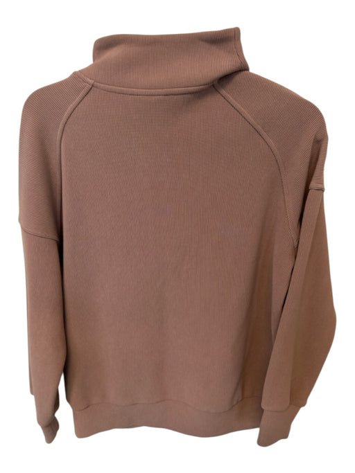 Varley Size XS Mauve Cotton Blend Long Sleeve Ribbed Half Zip Athletic Jacket Mauve / XS