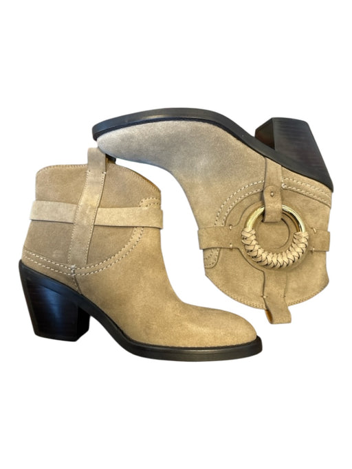 See By Chloe Shoe Size 37 Taupe Suede Block Heel Western Booties Taupe / 37