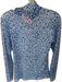 Baum und Pferdgarten Size M Blue Polyester Mock Neck Animal Print Semi Sheer Top Blue / M