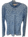 Baum und Pferdgarten Size M Blue Polyester Mock Neck Animal Print Semi Sheer Top Blue / M