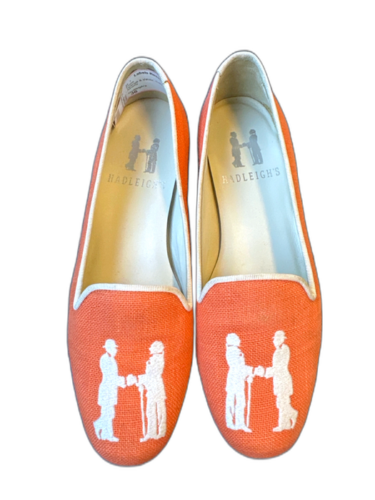 Hadleigh's Shoe Size 36 Orange & White Canvas People loafer Flats Orange & White / 36