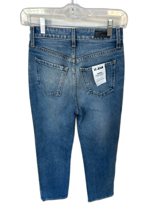 Le Jean Size 25 Med Dark Wash Cotton Blend High Waist Straight Jeans Med Dark Wash / 25