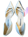 Manolo Blahnik Shoe Size 40.5 Bone Canvas & Leather Heel Pointed Toe Pumps Bone / 40.5