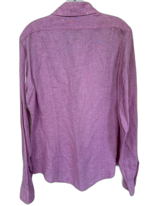 Dsquared Size 52 Purple Flax Blend Solid Button Down Men's Shirt Purple / 52