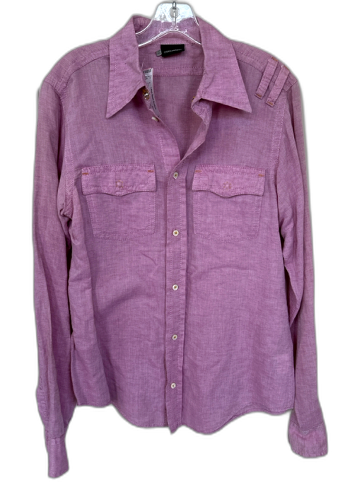 Dsquared Size 52 Purple Flax Blend Solid Button Down Men's Shirt Purple / 52