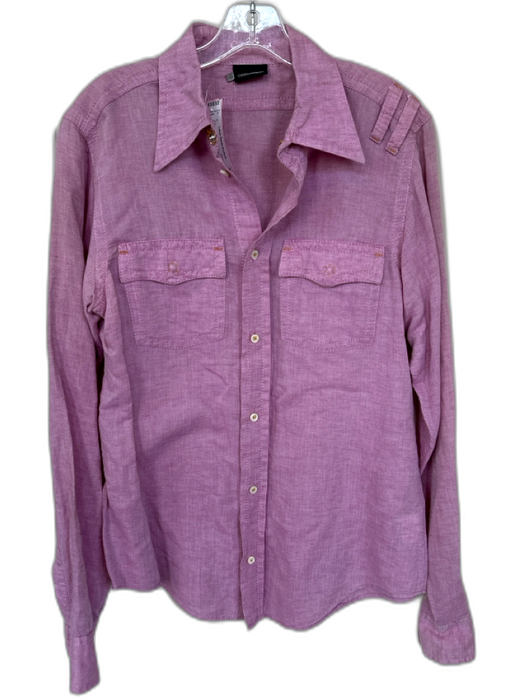 Dsquared Size 52 Purple Flax Blend Solid Button Down Men's Shirt Purple / 52